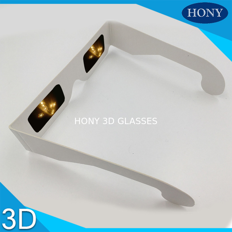 PVC Entertainment 3d glasses for fireworks , Star And Smile Diffraction Effect