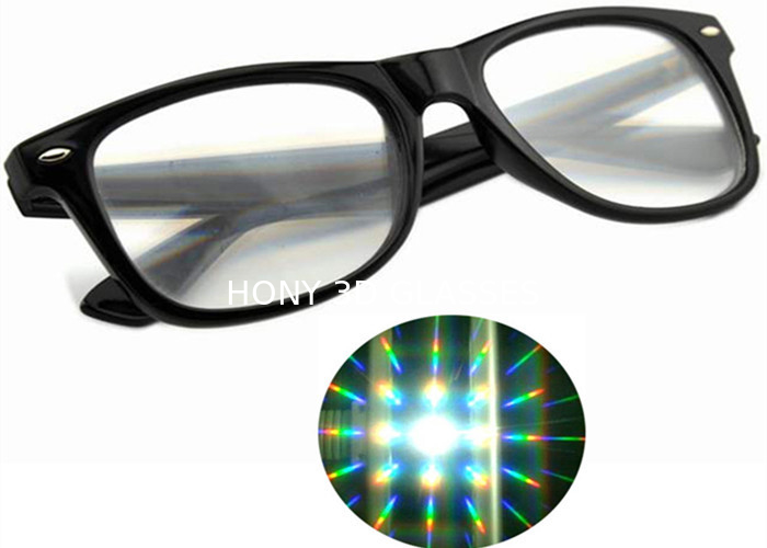 Plastic Christmas 3D Diffraction Glasses Custom Logo Plastic Rainbow 3d Glasses