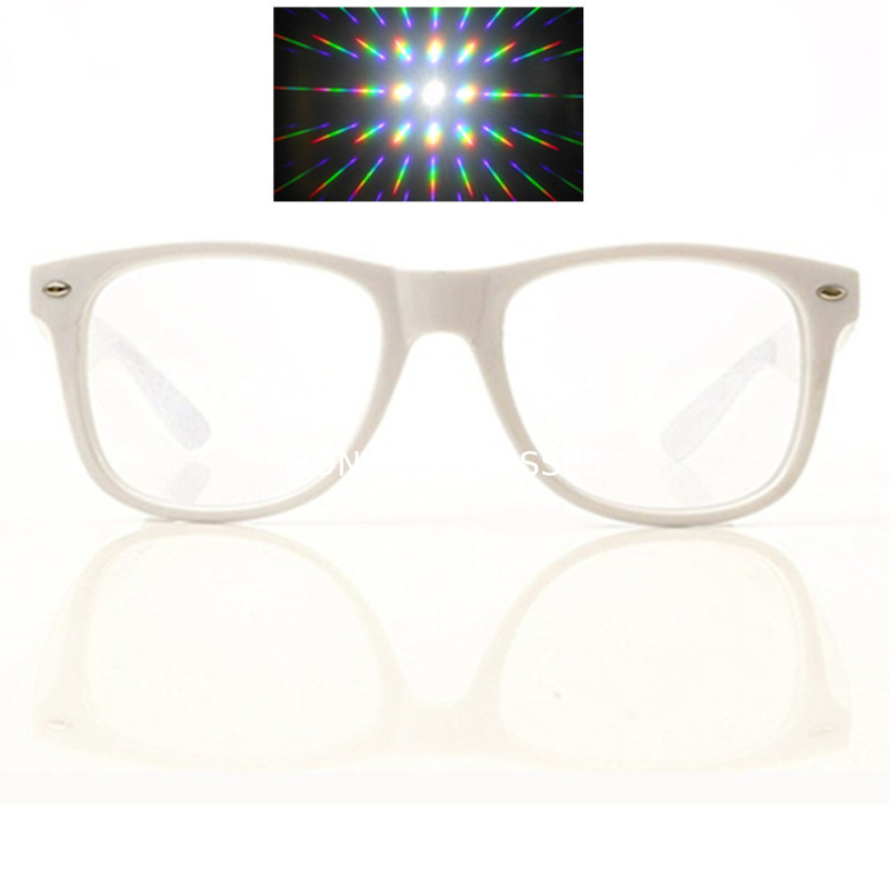 Custom 3D Diffraction Glasses 3D Rainbow Fireworks Prism Effect Glasses