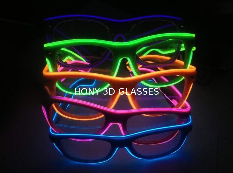 Shinging El Wire Glasses With Diffraction Effect Lens For Watching Fireworks