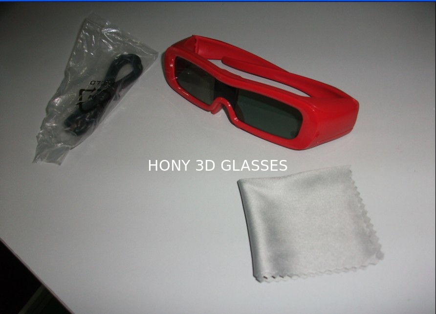 PC Plastic Frame Universal Active Shutter 3D Glasses , IR Glasses Wear