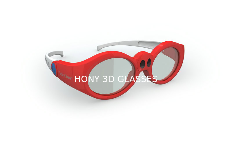 Custom Kids Lcd Lenses DLP Link 3D Glasses For TV Red Frame 120Hz