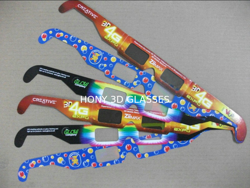 Custom 3d fireworks glasses 0.06mm lenses / disposable 3d paper glasses