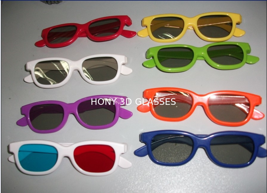 Colorful Plastic Circular Polarized 3D Safety Glasses For Cinema
