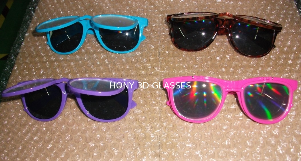 Defraction grating 3d fireworks glasses of colorful frame with customized